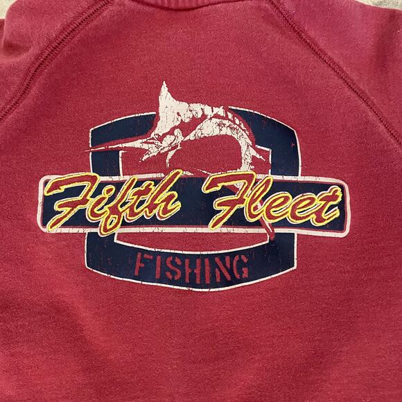 Gymboree Boys Hoodie Size 4 Fifth Fleet Anchor Red Vintage 100% Cotton Zip Front - Picture 4 of 6